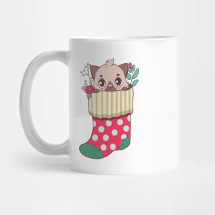 Cute cat in Christmas stocking Mug